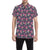 Sugar Skull Pink Rose Themed Print Men's Short Sleeve Button Up Shirt