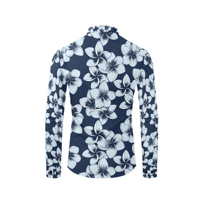 Plumeria Pattern Print Design A02 Men's Long Sleeve Shirt
