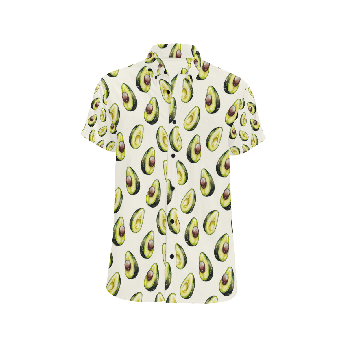 Avocado Pattern Print Design 01 Men's Short Sleeve Button Up Shirt