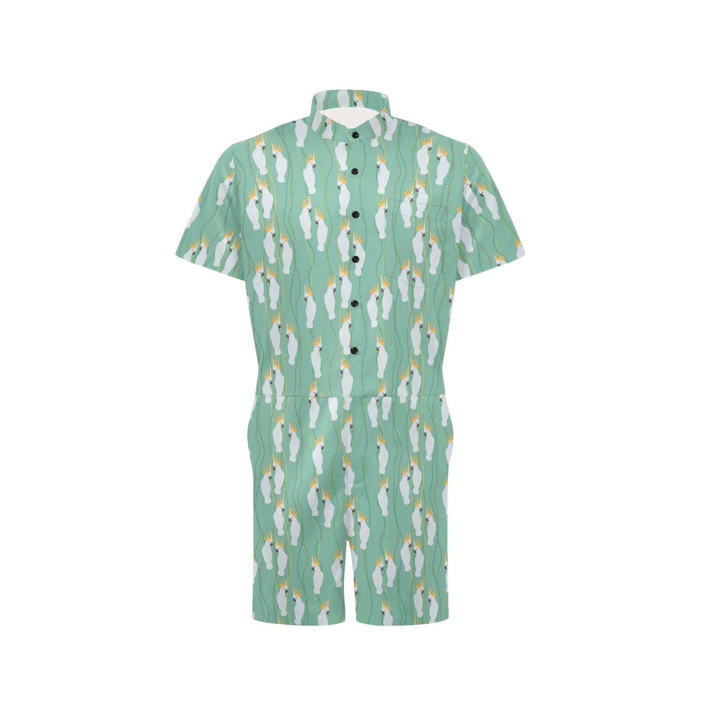 Cockatoo Pattern Print Design 01 Men's Romper