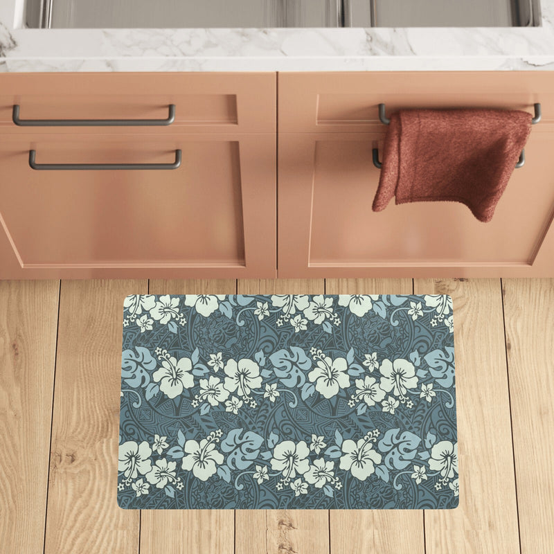 Flower Hawaiian Hibiscus Style Print Pattern Kitchen Mat