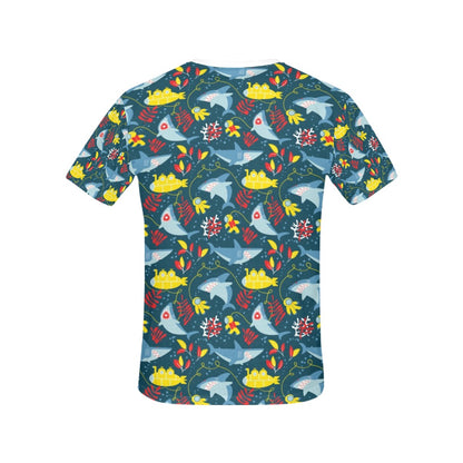 Scuba With Sharks Print Design LKS303 Women's  T-shirt