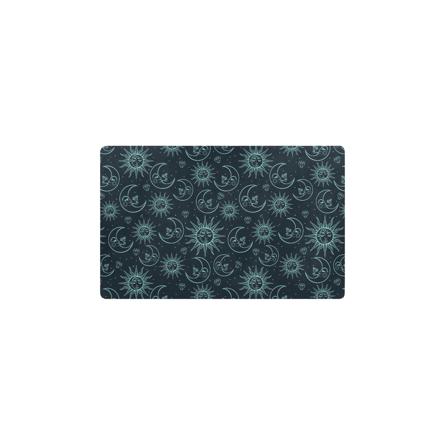 Sun Moon Magic Design Themed Print Kitchen Mat
