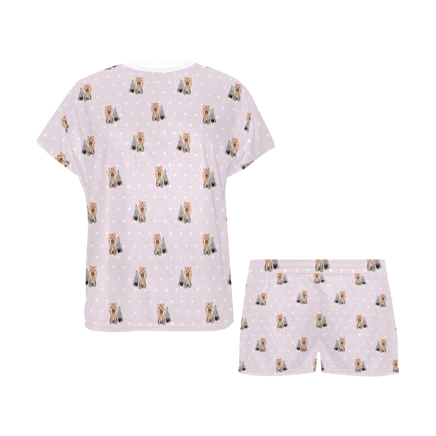 Yorkshire Terriers Print Design LKS302 Women's Short Pajama Set