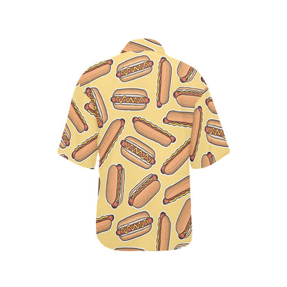 Hot Dog Pattern Print Design 01 Women's Hawaiian Shirt