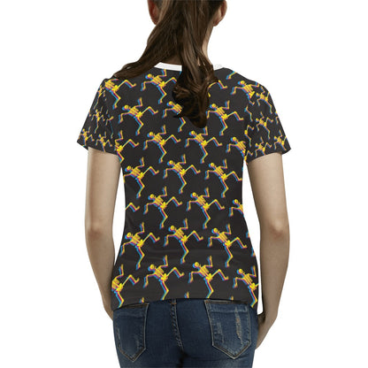 Skeleton Skeleton 3D Print Design LKS301 Women's  T-shirt
