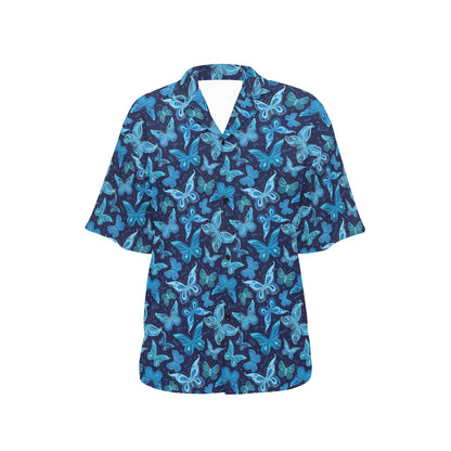 Butterfly Pattern Print Design 03 Women's Hawaiian Shirt