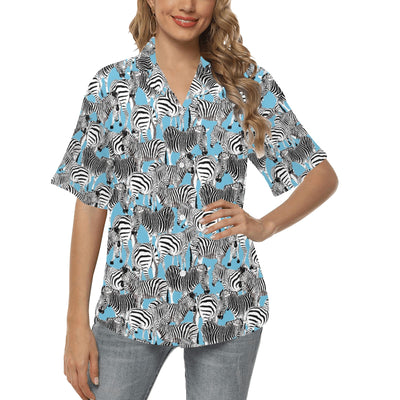 Zebra Print Design LKS305 Women's Hawaiian Shirt