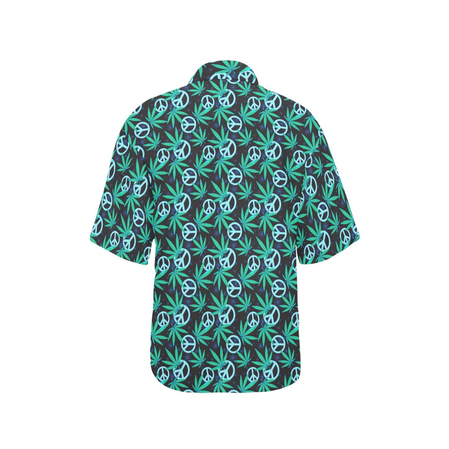 Peace Sign Themed Design Print Women's Hawaiian Shirt
