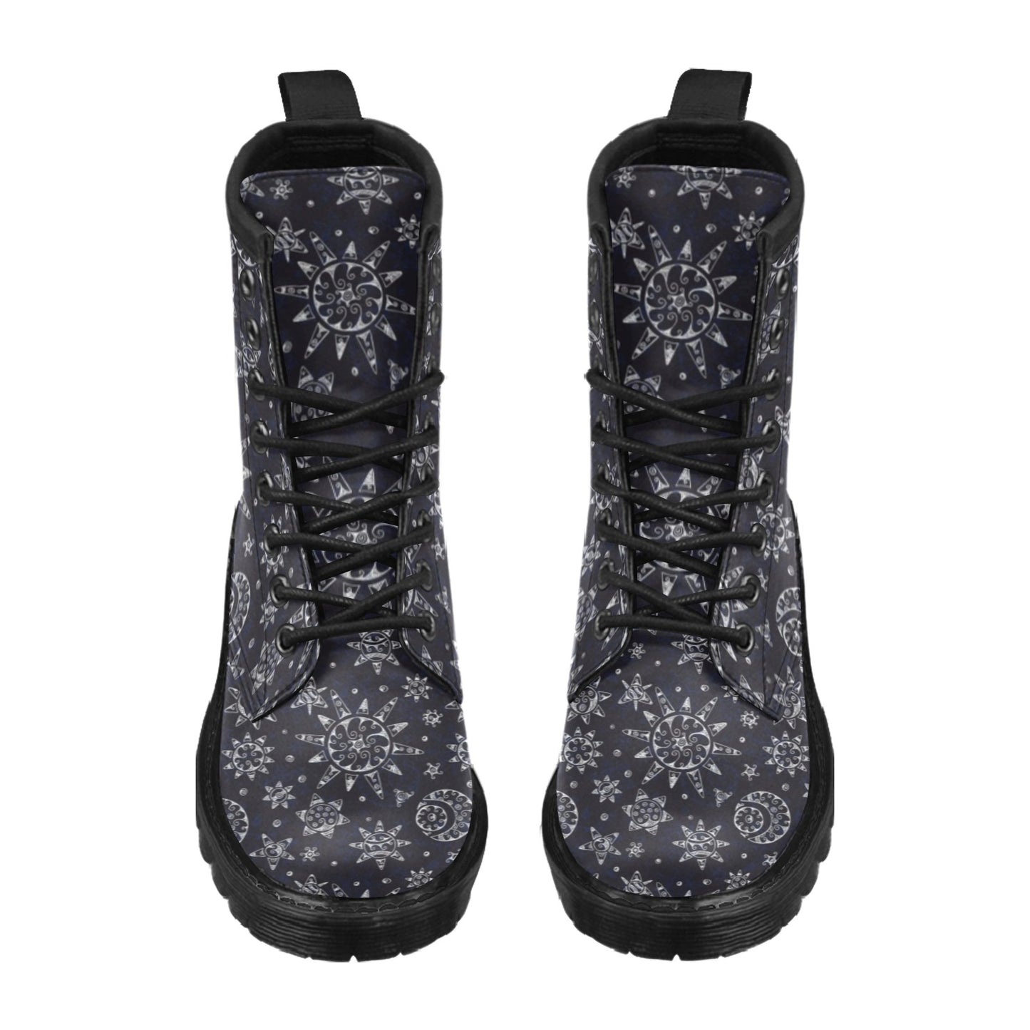 Sun Moon Pattern Women's Boots