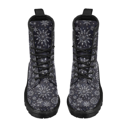 Sun Moon Pattern Women's Boots