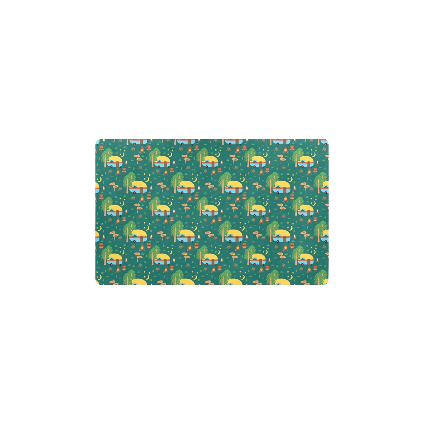 Camping Camper Pattern Print Design 06 Kitchen Mat
