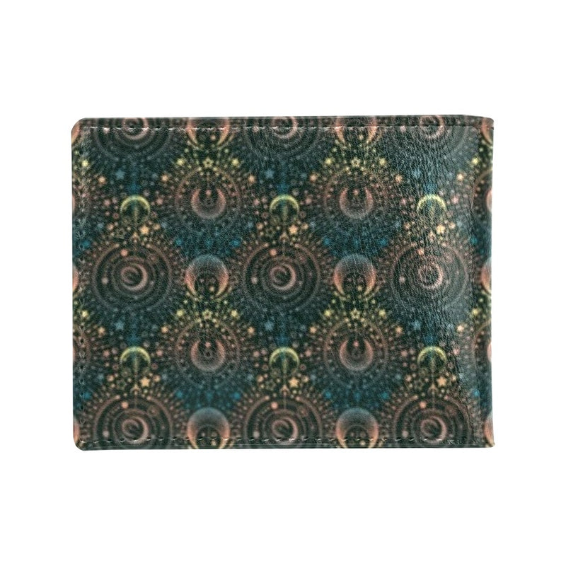 Sun Moon Print Design LKS307 Men's ID Card Wallet