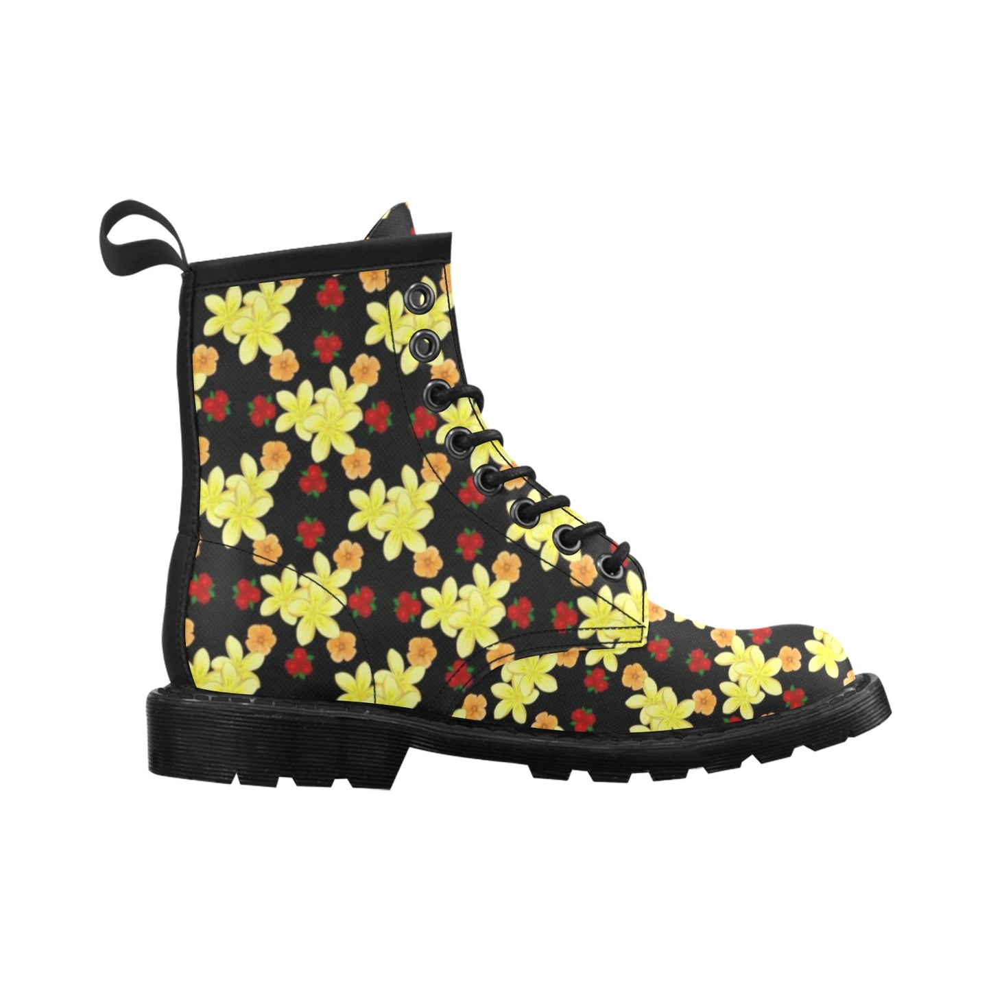Yellow Plumeria Pattern Print Design PM04 Women's Boots