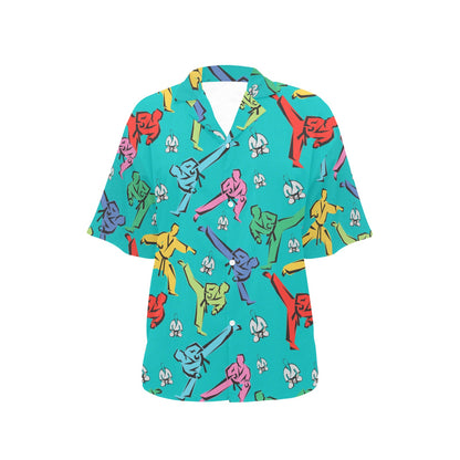 Judo Pattern Print Design 01 Women's Hawaiian Shirt
