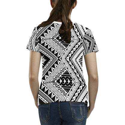 Samoan Tattoo Style Print Design LKS307 Women's  T-shirt