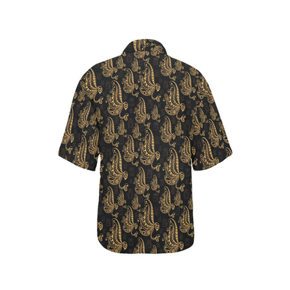 Owl Tribal Polynesian Design Print Women's Hawaiian Shirt