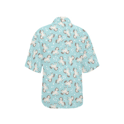 Horse Cute Print Design LKS306 Women's Hawaiian Shirt