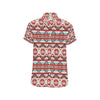 Aztec Western Style Print Pattern Men's Short Sleeve Button Up Shirt