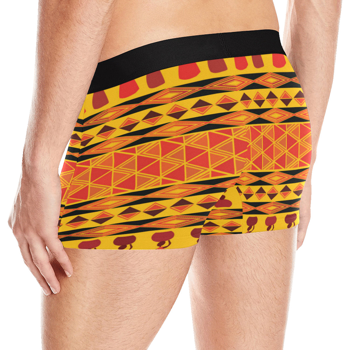 African Pattern Print Design 01 Men's Boxer Briefs