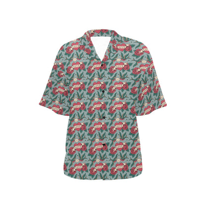 Tattoo Heart Print Design LKS301 Women's Hawaiian Shirt