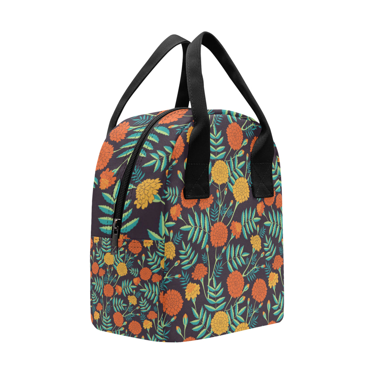Marigold Pattern Print Design MR01 Insulated Lunch Bag