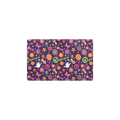 Flower Power Peace Design Print Kitchen Mat