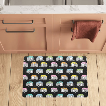 Camper Pattern Camping Themed No 2 Print Kitchen Mat