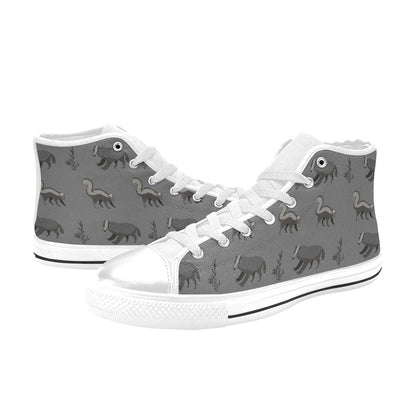 Skunk Print Design LKS301 High Top Women's White Shoes