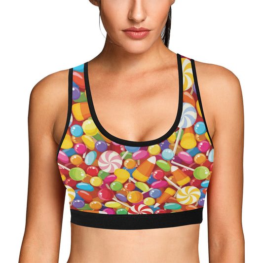 Candy Pattern Print Design 02 Sports Bra