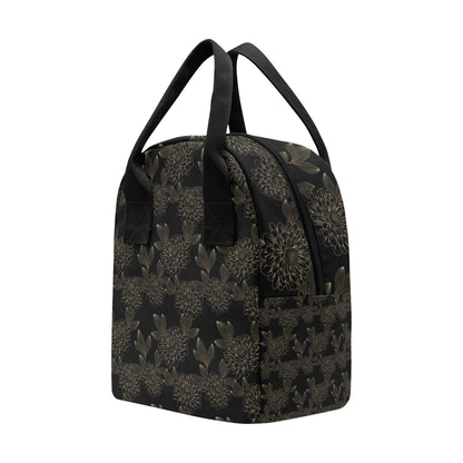 Dahlia Pattern Print Design DH04 Insulated Lunch Bag