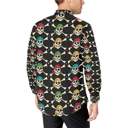 Pirate Pattern Print Design A01 Men's Long Sleeve Shirt