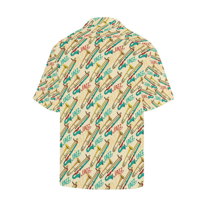 Trombone Pattern Print Design 03 Men's Hawaiian Shirt