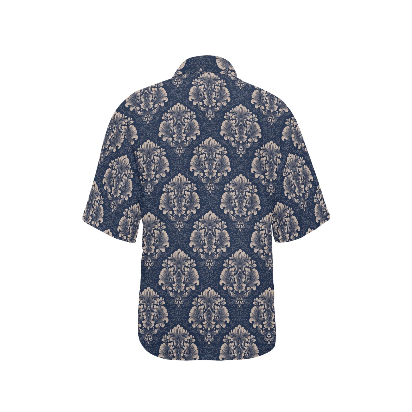 Damask Blue Luxury Print Pattern Women's Hawaiian Shirt