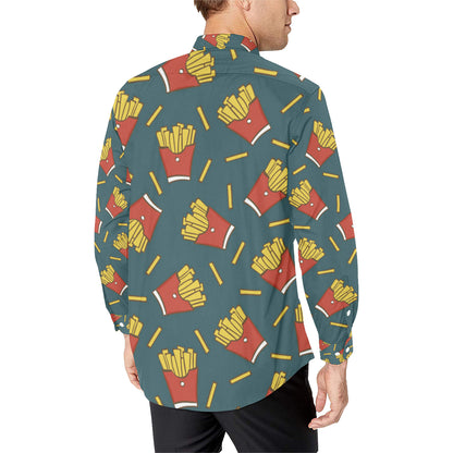 French Fried Pattern Print Design 04 Men's Long Sleeve Shirt