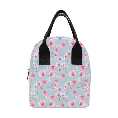 Orchid Pink Pattern Print Design OR01 Insulated Lunch Bag