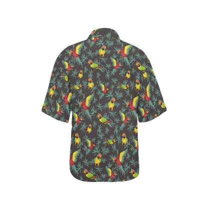 Parrot Themed Print Women's Hawaiian Shirt
