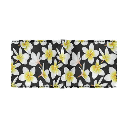 Yellow Plumeria Hawaiian Flowers Men's ID Card Wallet