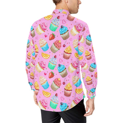 Cupcake Pattern Print Design CP05 Men's Long Sleeve Shirt