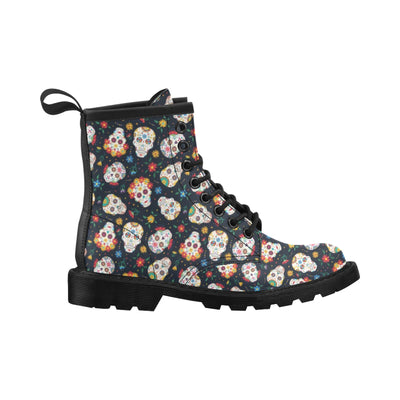 Sugar Skull Print Design LKS305 Women's Boots