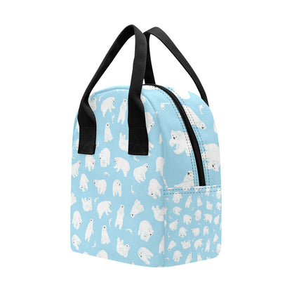 Polar Bear Pattern Print Design PB01 Insulated Lunch Bag