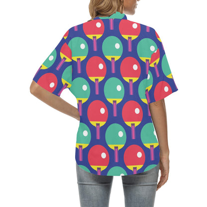 Ping Pong Pattern Print Design A03 Women's Hawaiian Shirt