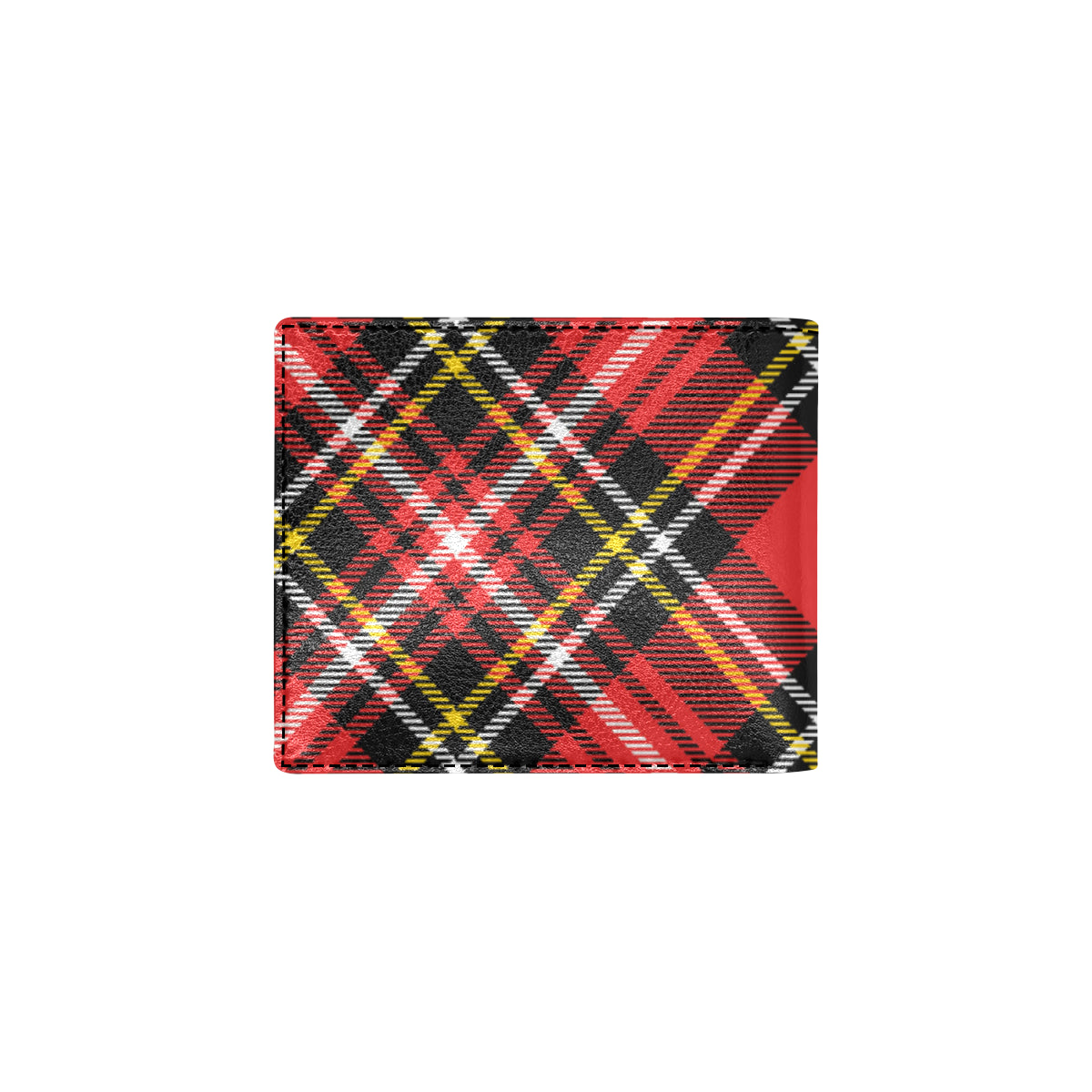 Plaid Red Pattern Print Design A03 Men's ID Card Wallet