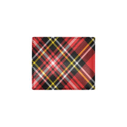 Plaid Red Pattern Print Design A03 Men's ID Card Wallet