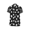 Acting Mask Pattern Print Design 03 Men's Short Sleeve Button Up Shirt