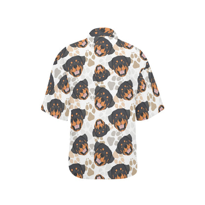 Rottweiler Pattern Print Design A03 Women's Hawaiian Shirt