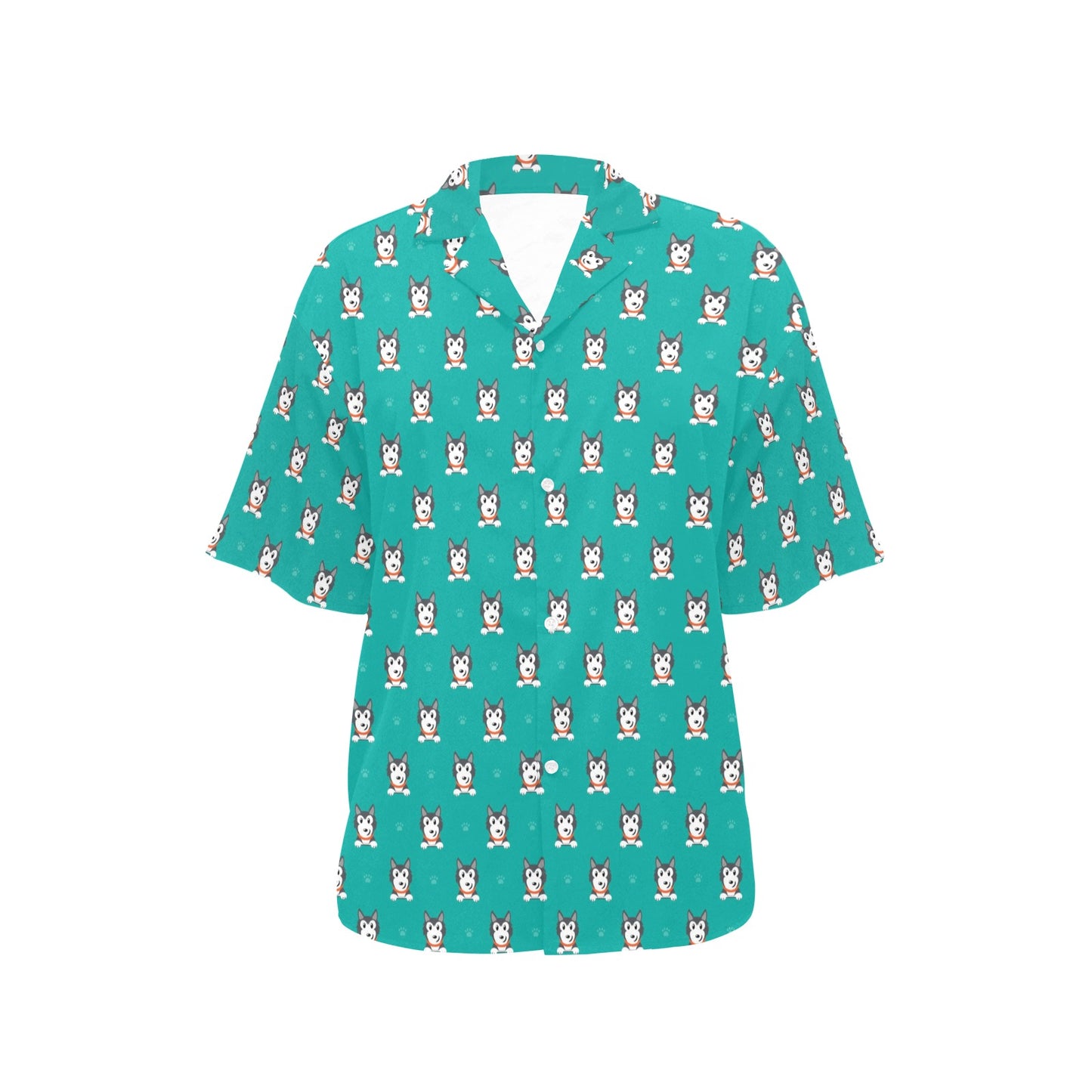 Siberian Huskies Print Design LKS304 Women's Hawaiian Shirt