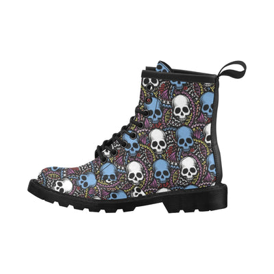 Skull Print Design LKS305 Women's Boots