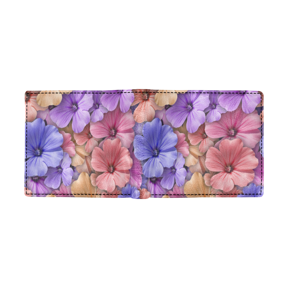 Colorful Geranium Pattern Men's ID Card Wallet
