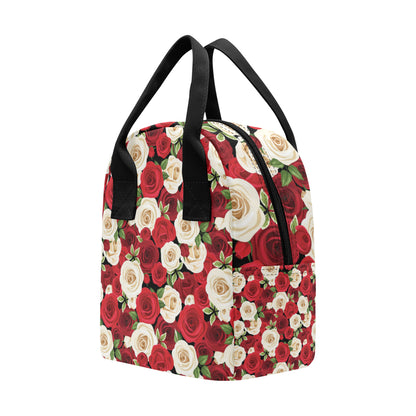 Rose Pattern Print Design RO06 Insulated Lunch Bag